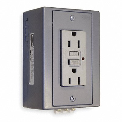 GFCI Receptacle 15A 125VAC 5-15R Gray