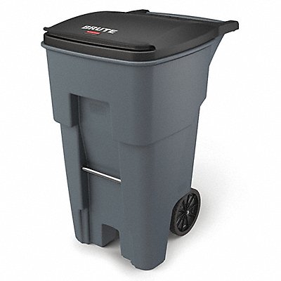 Trash Can 65 gal Gray MDPE