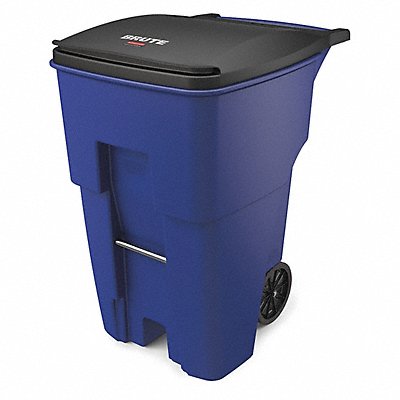 Trash Can 95 gal Blue Plastic