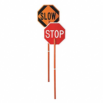 Stop/Slow Pole Mounted Paddle Red/Orange