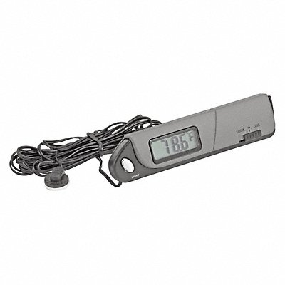 In/Out Thermometer/Clock Slimline Silver