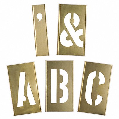 Interlocking Stencil Letters Brass