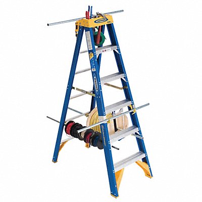 Stepladder Fiberglass 6 ft H 375 lb Cap