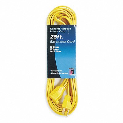 Extension Cord 25ft 16Ga 13A SPT-2 Yel