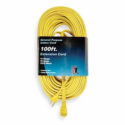 Extension Cord 100ft 12Ga 15A SPT-3 Yel