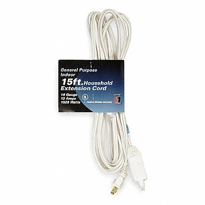 Extension Cord 15ft 16Ga 13A SPT-2 Wht