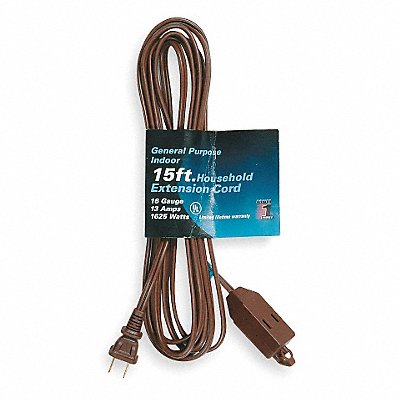 Extension Cord 15ft 16Ga 13A SPT-2 Brn