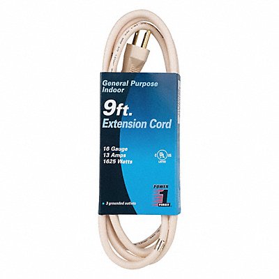 Extension Cord 9ft 16Ga 13A SJT Beg