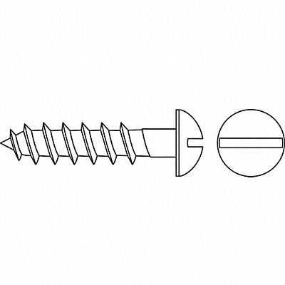 Rd Hd Wood Scrw Zinc #2 3/8 L PK100