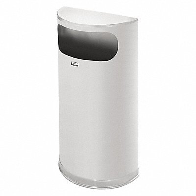 Wastebasket Half Round 9 gal Silver