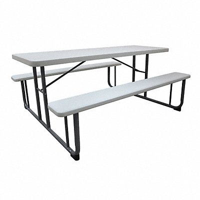 Picnic Table 72 W x60 D White