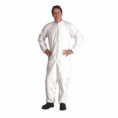 D1428 Collared Coveralls Whte 3XL Elastic PK25