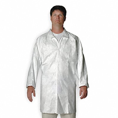 D1435 Cleanroom Coat White Snaps 2XL PK30