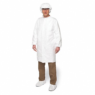 D1431 Cleanroom Coat White Snaps L PK30