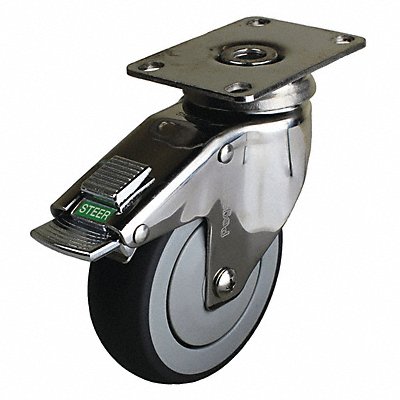 Quiet-Roll Medical Plate Caster Swivel