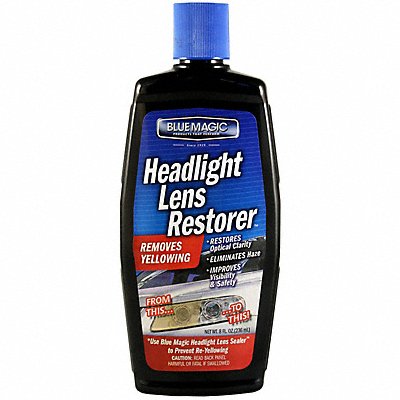 Headlight Lens Restorer 8 Oz Bottle Blue