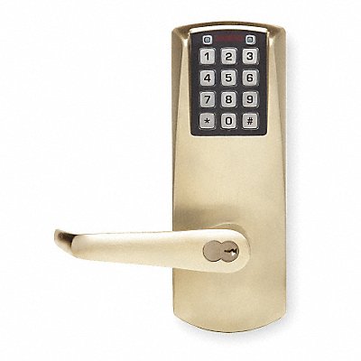 Electronic Lock Satin Brass 12 Button