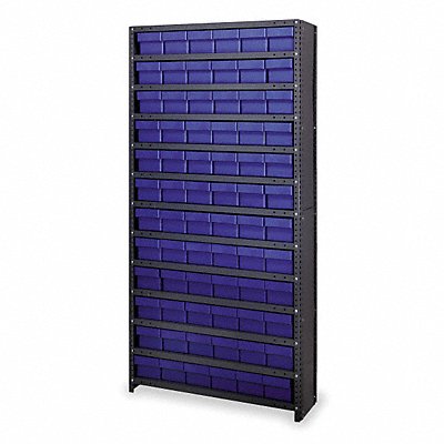 Enclosed Bin Shlvng 24x75x36in Blue