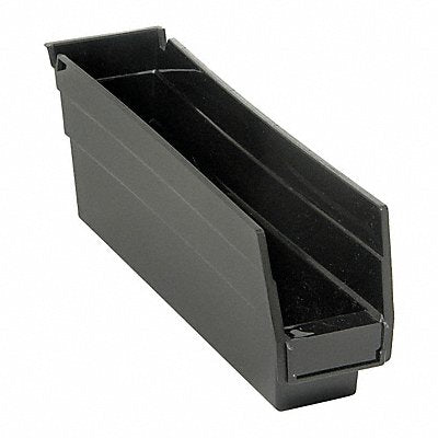 Shelf Bin Black Polypropylene 4 in