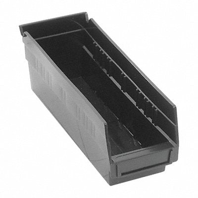 Shelf Bin Black Polypropylene 4 in