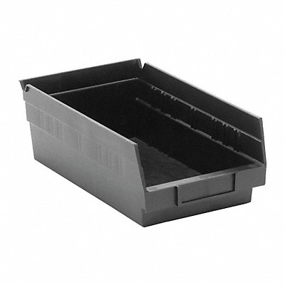 Shelf Bin Black Polypropylene 4 in