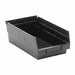 Shelf Bin Black Polypropylene 4 in