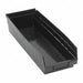 Shelf Bin Black Polypropylene 4 in