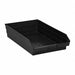 Shelf Bin Black Polypropylene 4 in