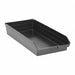 Shelf Bin Black Polypropylene 4 in