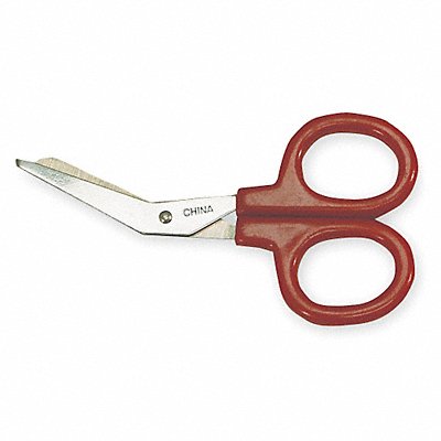 Scissors 4 in L Red Handle Angled Metal