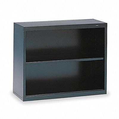 Welded Steel Bookcase 28in 2 Shelf Black