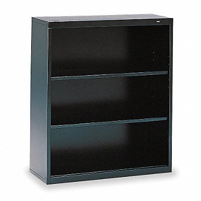 Welded Steel Bookcase 40in 3 Shelf Black