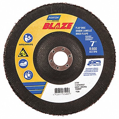 Fiber Disc 7 in Dia 7/8in Arbor 40 Grit