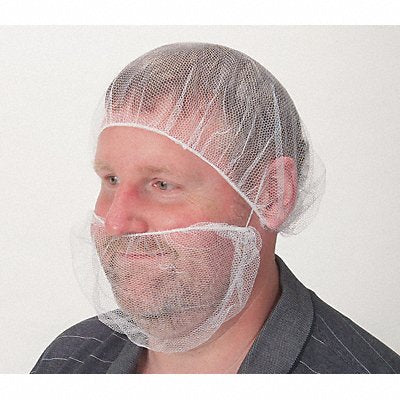 Beard Cover Head Strap White PK100