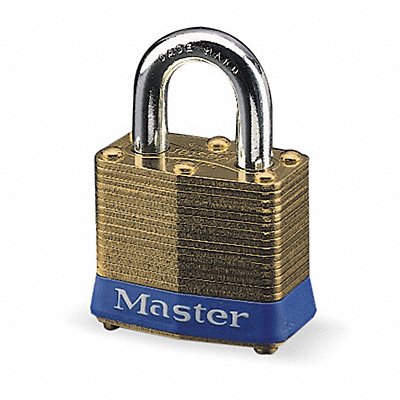 Keyed Padlock 3/4 in Rectangle Gold