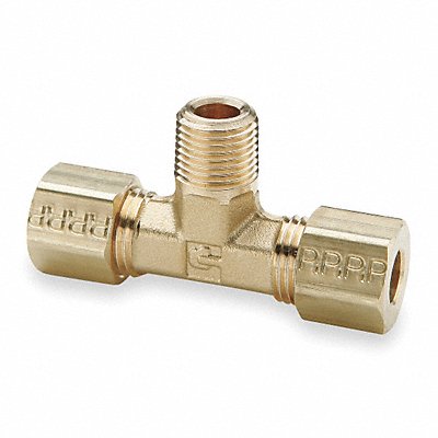 Branch Tee Brass CompxM 1/4In PK10