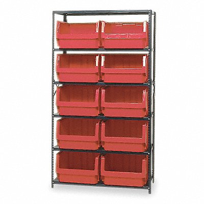 E1531 Bin Shlvng 18inx75inx42in Red