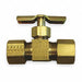 Needle Valve Straight Brass 3/8 in Tube