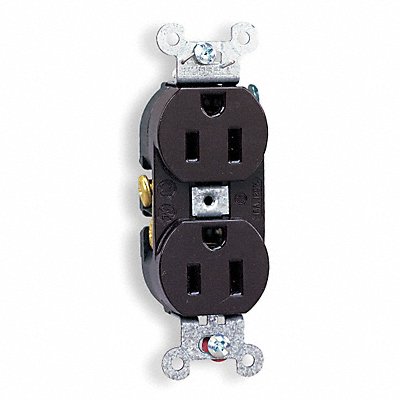 Receptacle Brown 15 A 2P3W Side 1PK