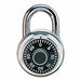 Combination Padlock 1 7/8in Round Silver