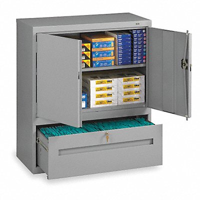 Lateral File Drawer Cabinet 1 Shelf Gray