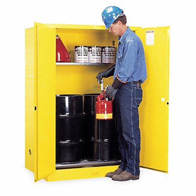 Flammable Cabinet Vertical 2X30 gal YLW