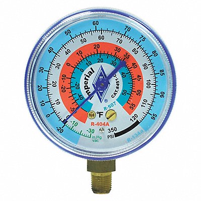 Gauge 2-1/2 In Dia Low Side Blue 350 psi