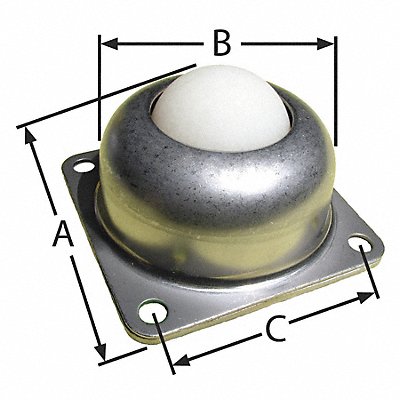 Ball Transfer Flange 1-1/2 Ball Dia.