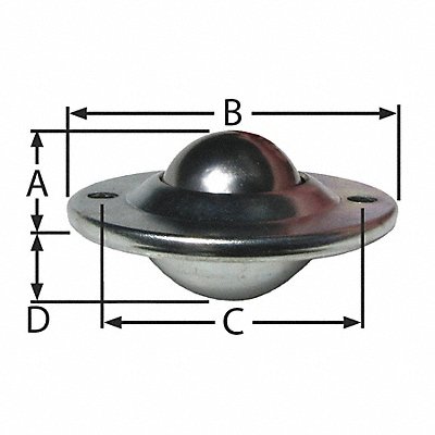 Ball Transfer Countersunk 1 Ball Dia.