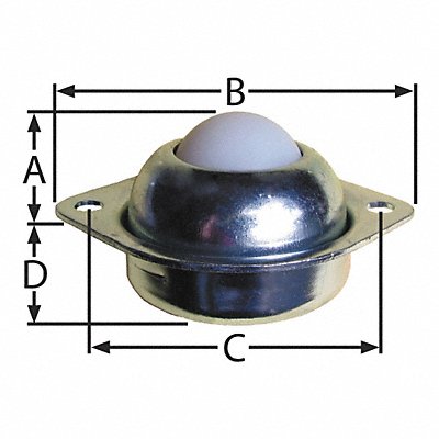 Ball Transfer Countersunk 1 Ball Dia.