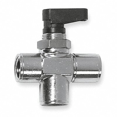 Brass Mini Ball Valve 3-Way FNPT 1/8 in