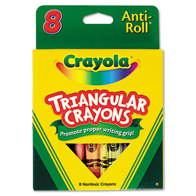 CRAYON,TRIANGLR, 8/BX,AST