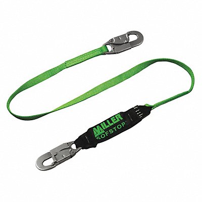 Shock-Absorbing Lanyard Black/Green