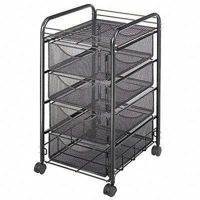 File Cart w/4 Drawers Black